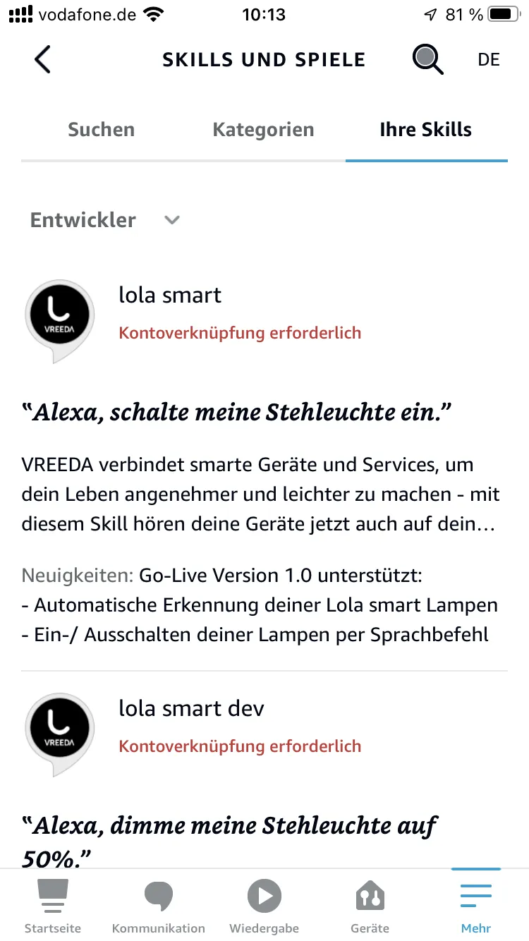 Page de détail du skill VREEDA
