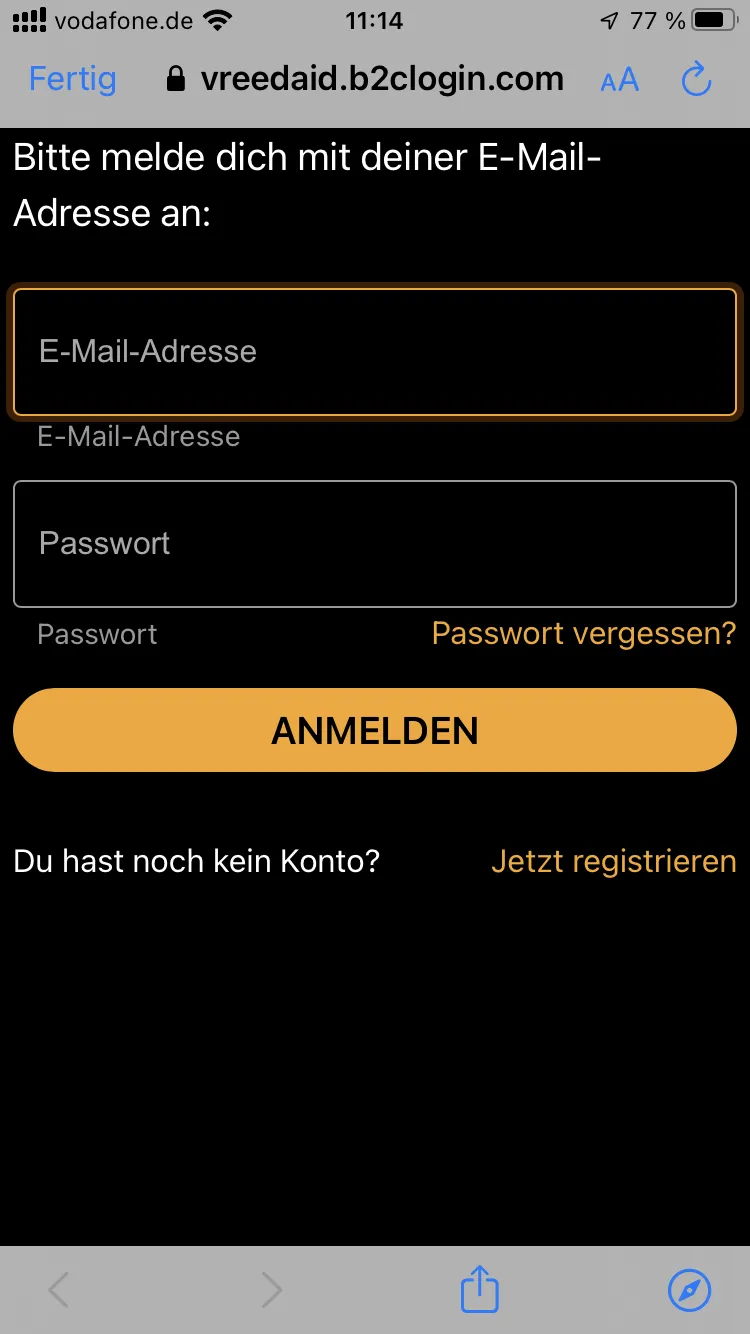 Sign in to VREEDA