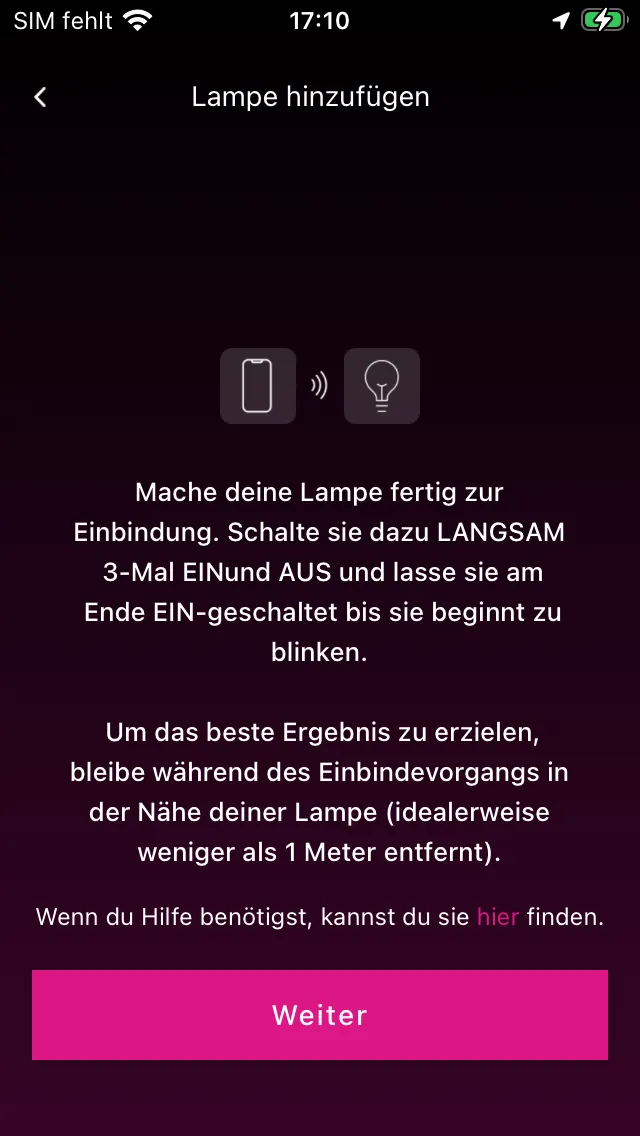 Instructies koppelingsmodus in de app