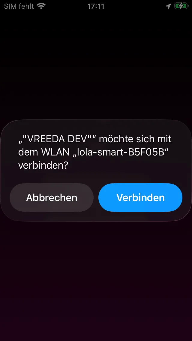 iOS vraagt om verbinding met het lola-smart-Wi-Fi