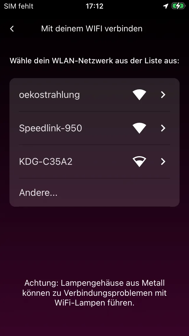 Wi-Fi-lijst om uit te kiezen