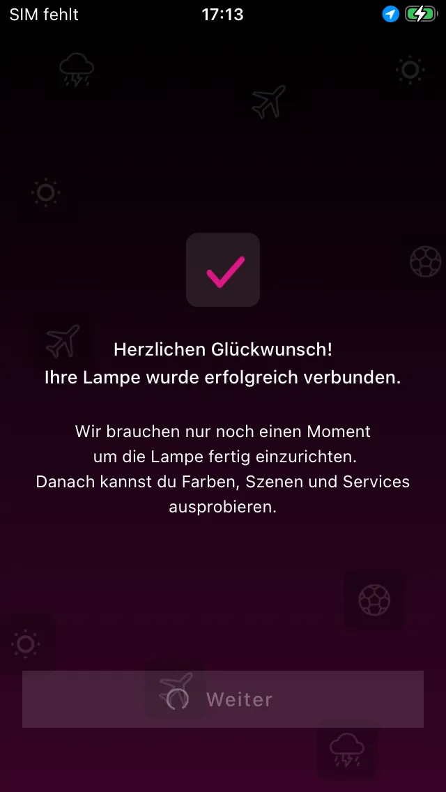 Lamp succesvol gekoppeld